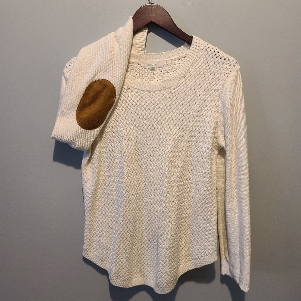 August Mist Josey Elbow Patch Pullover